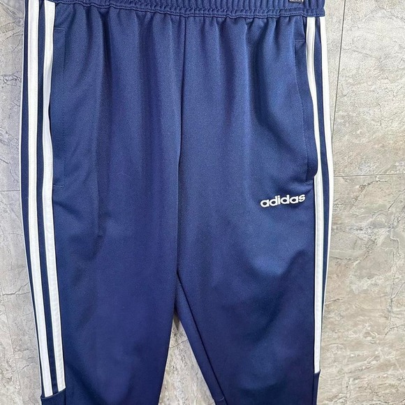 Navy blue Adidas tracksuit bottoms with white stripes Woman's Small - Picture 2 of 7